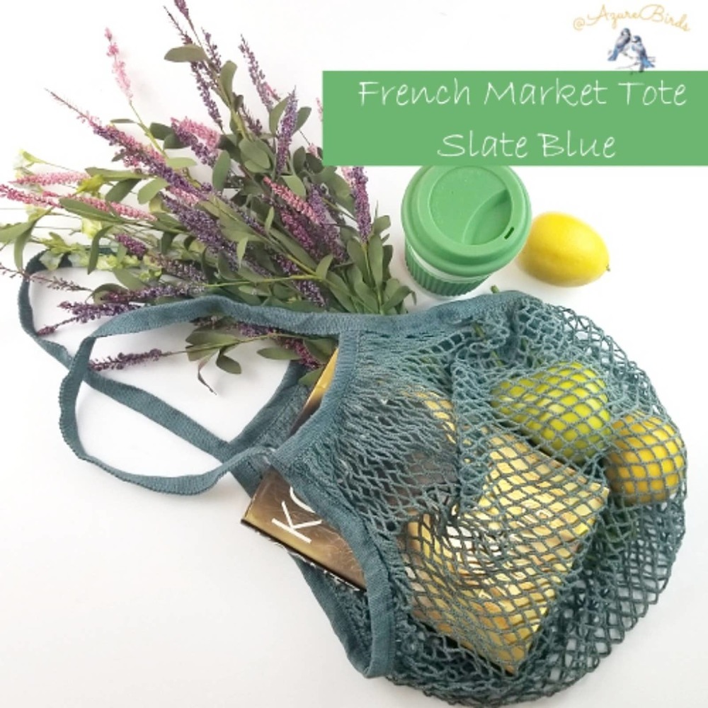 French Market Tote/Beach Carry All Gym Bag ~ Slate